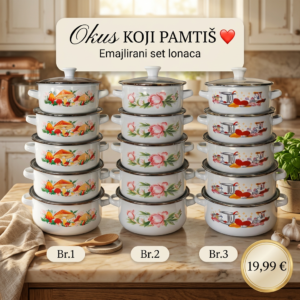 XXL – Emajlirani set od 5 lonaca + 5 poklopaca